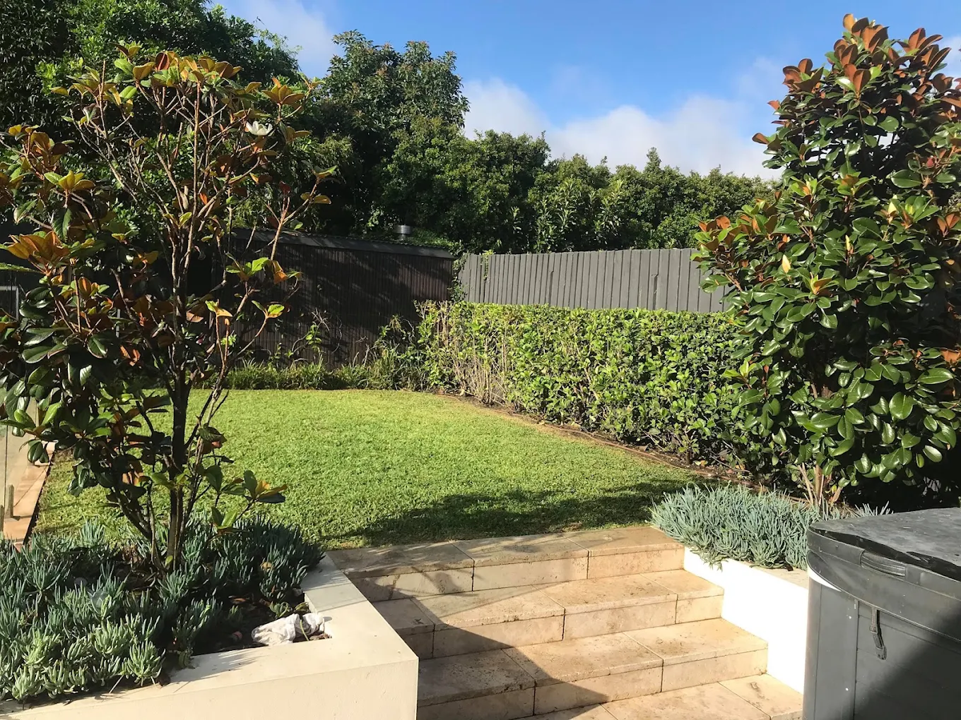 Family lawn & travertine, eastern suburbs